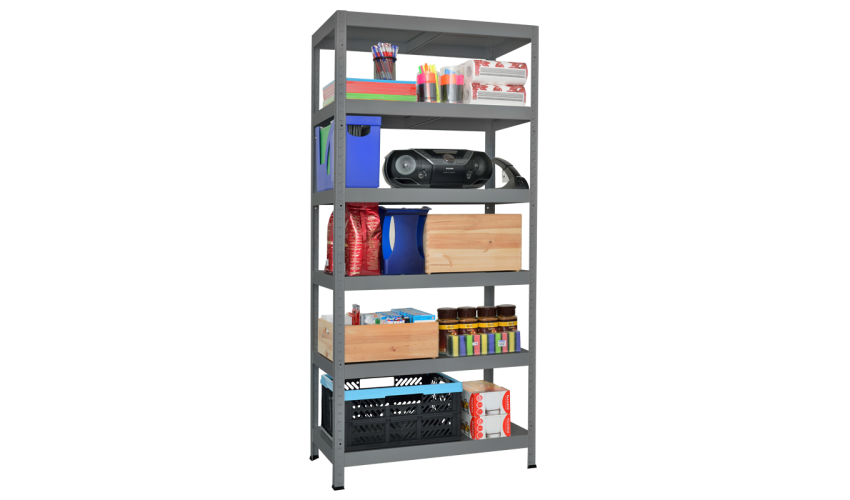 [parent_category] -  - Метален стелаж HARD 180x100x40 см, до 130 кг на рафт  - сив