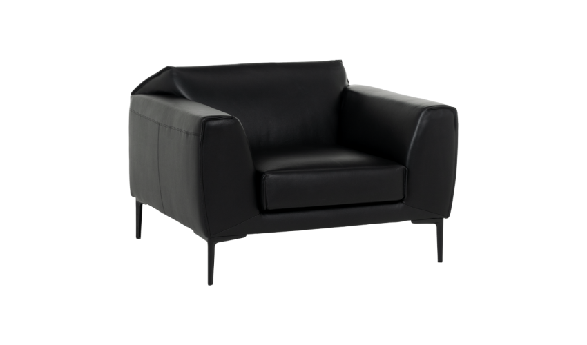 [parent_category] - Мека мебел - Кожен фотьойл RONDE LUX -1 - черен