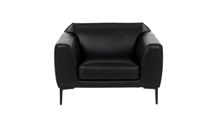 [parent_category] - Мека мебел - Кожен фотьойл RONDE LUX -1 - черен