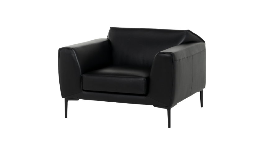 [parent_category] - Мека мебел - Кожен фотьойл RONDE LUX -1 - черен