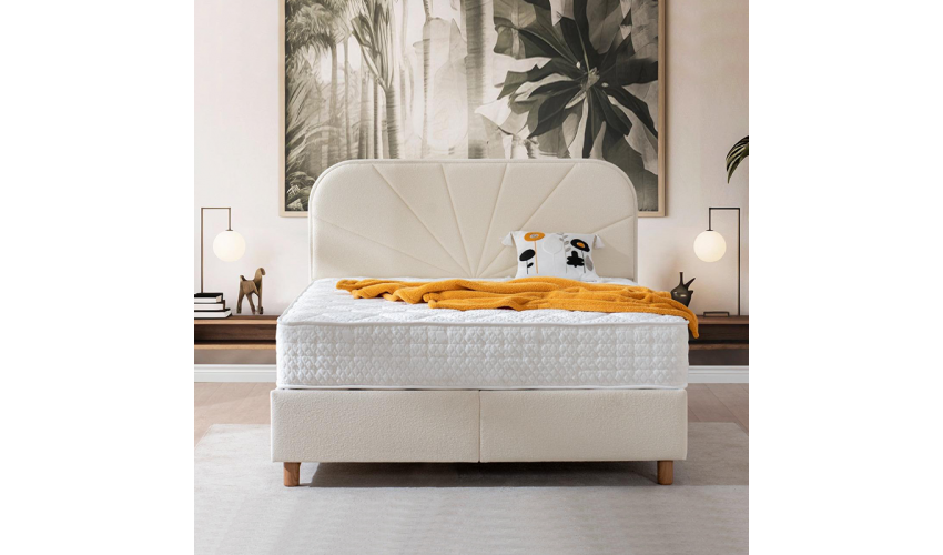 [parent_category] -  - Тапицирана спалня с матрак DELUX PREMIUM 180 x 200 - крем
